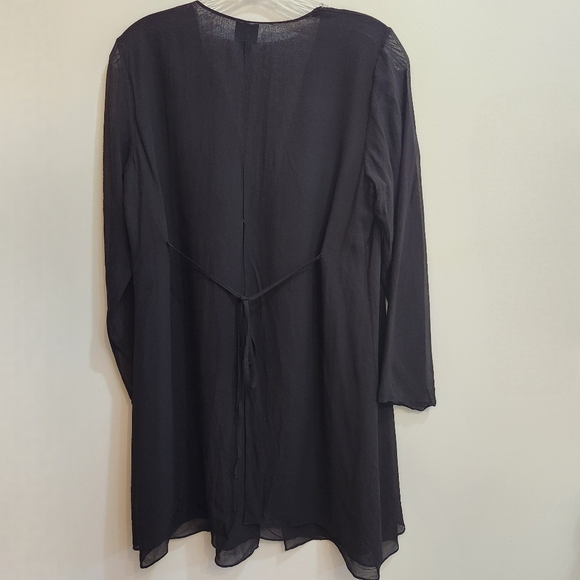 Eileen Fisher Sheer Silk Georgette Duster Jacket Size Medium Petite - Picture 3 of 9
